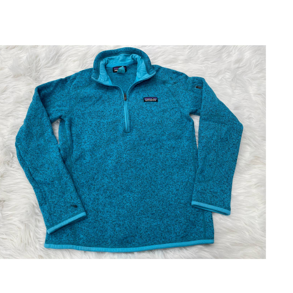 Patagonia Better Sweater 1/4 Quarter Zip Jacket Ultramarine Teal Turquoise Sz M
